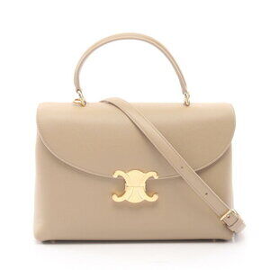 Celine Nino Handbag Beige Leather